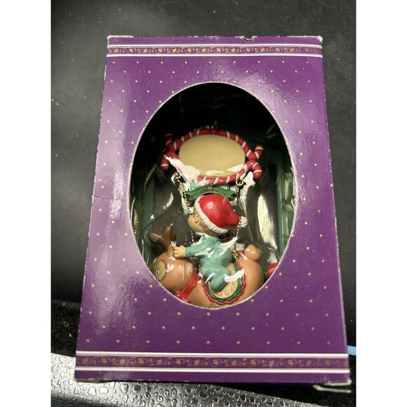 5 Mistletoe Magic Christmas Ornament Orig Boxes Baby Reindeer Train Mouse & Elf - Picture 7 of 16